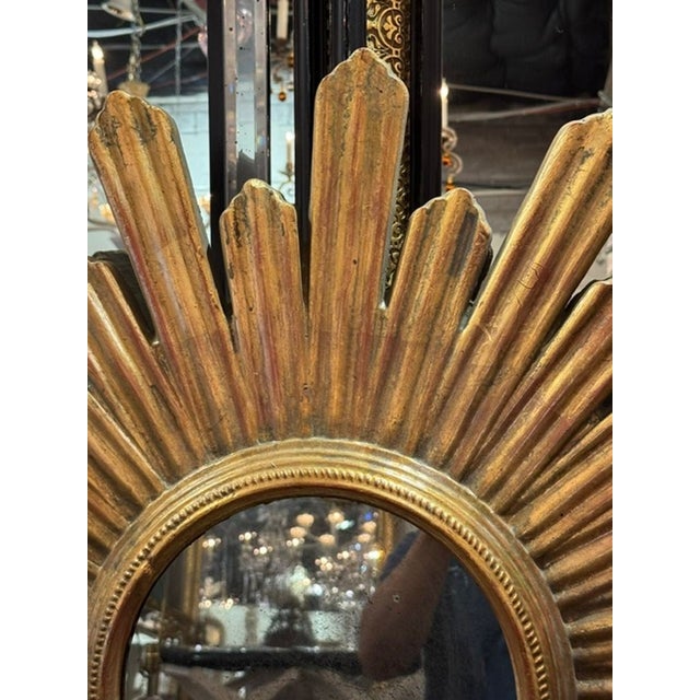 Early 21st Century Italian Carved and Giltwood Sunburst Mirrors For Sale - Image 5 of 6