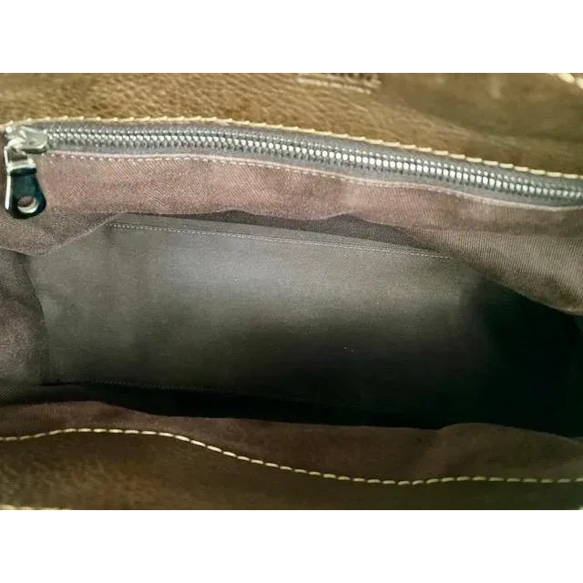 2000 - 2009 Vintage Chloé Edith Top Handle Satchel Handbag, Phoebe Philo Edition, Medium Brown/Taupe, Made in Italy For Sale - Image 5 of 12