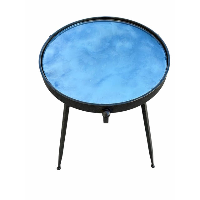 Early 21st Century Attributed Barbara Barry for Baker Furniture Modern Iron Side Table For Sale - Image 5 of 5