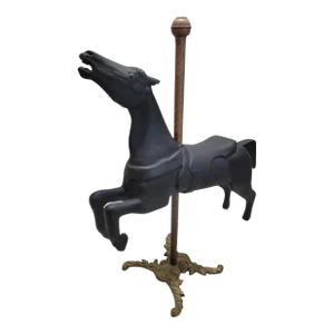 Antique Carved American Jumper Carousel Horse