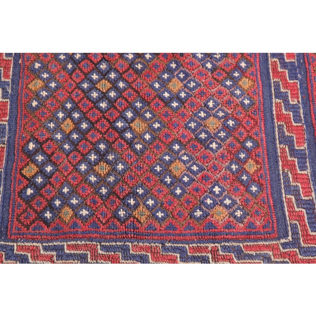Vintage Tribal Geometric Kilim Flatweave Wool Rug -3' 9'' X 4' 7'' For Sale - Image 12 of 12
