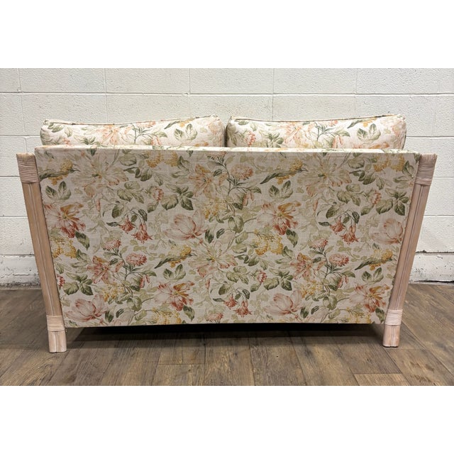 Wood Vintage MCM Ficks Reed Style Organic Coastal Boho Style Rattan Loveseat Settee For Sale - Image 7 of 7