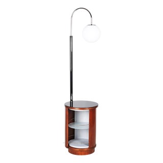 Czech Art Deco Walnut Floor Lamp attributed to J. Halabala for Up Závody, 1920s For Sale
