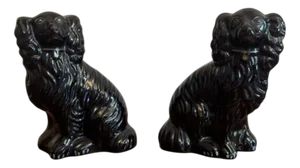 Antique Victorian Staffordshire Dogs, 1860s, Set of 2