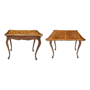 Baker Furniture Cross-Banded and Burl Fold Top Console Table Card / Game Table