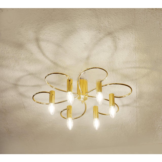 Vintage Brass Ceiling Lamp, 1970s For Sale - Image 9 of 9