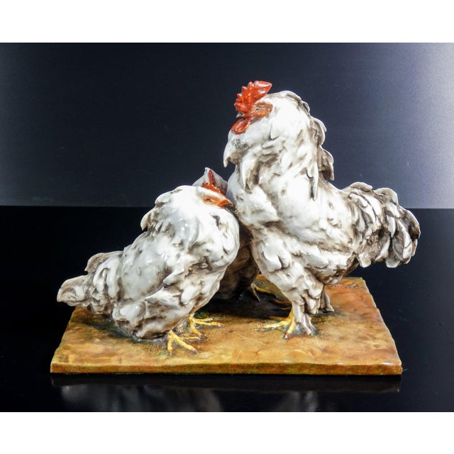 Rooster and Hens Sculpture by G. Cacciapuoti For Sale - Image 3 of 18