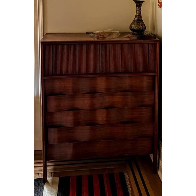 Mid-Century Modern Edmond Spence Wavy High Dresser For Sale - Image 3 of 7