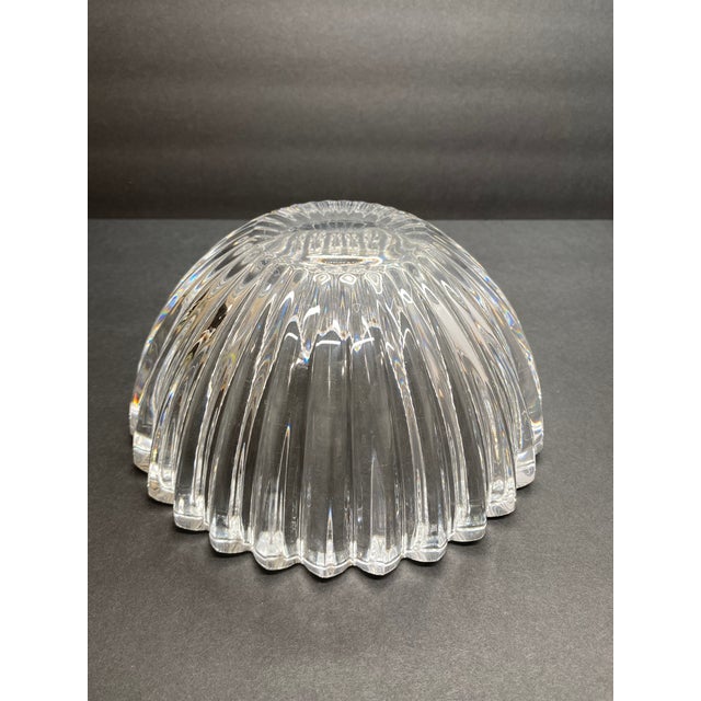 Transparent Tiffany & Co. Italian Crystal Fluted Bowl With Heart-Form Rim For Sale - Image 8 of 10