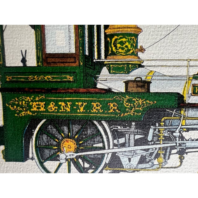 American 1950s Evelyn Cuero "The Hackensack" 1860 Steam Locomotive Print For Sale - Image 3 of 9