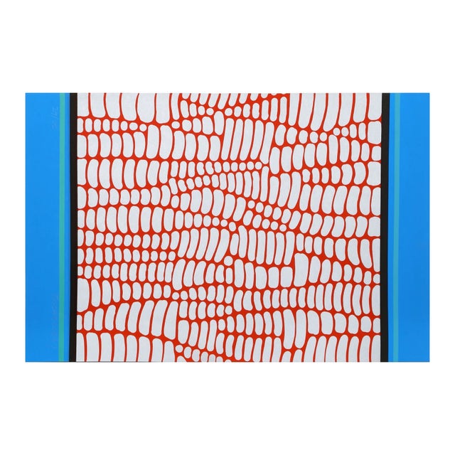 Paul Maxwell "Red and Blue Web" Serigraph For Sale