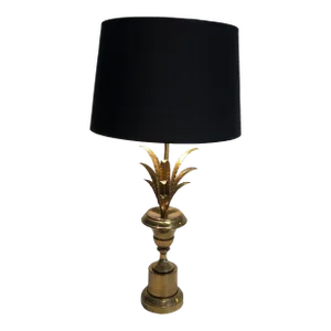 1970s Palm Tree Neoclassical Style Brass Table Lamp in the Style of Maison Charles