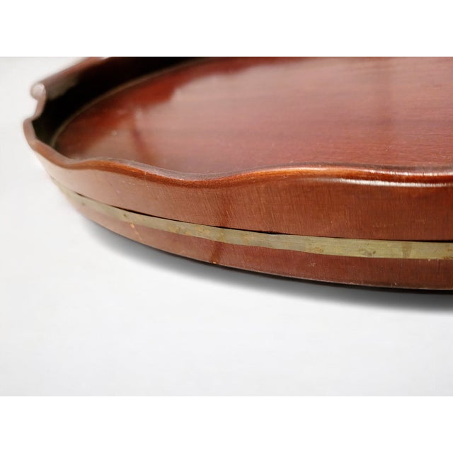 Antique Dutch Mahogany Serving Tray with Copper-Banded Detail, 18th Century For Sale - Image 13 of 14