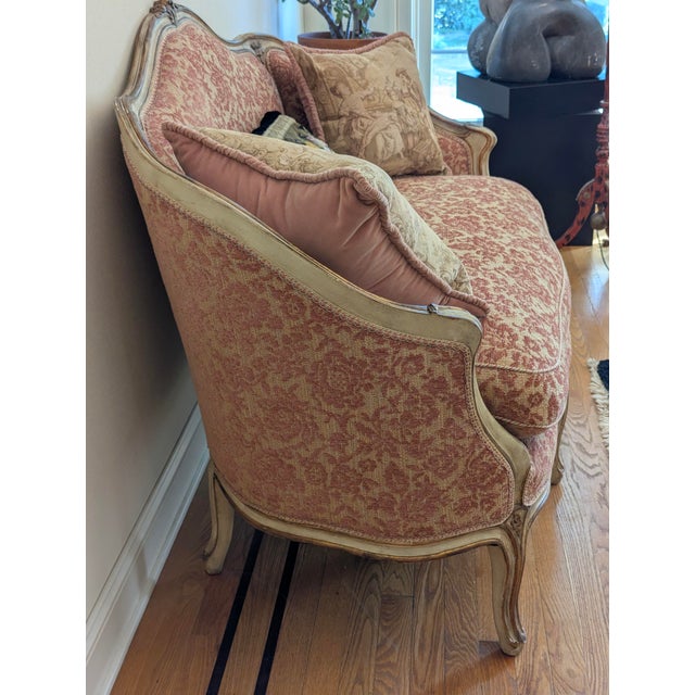 Antique Classic Roccoco /Louis XV Style French Boudoir Settee (Pillows Sold Seperately) For Sale - Image 11 of 12
