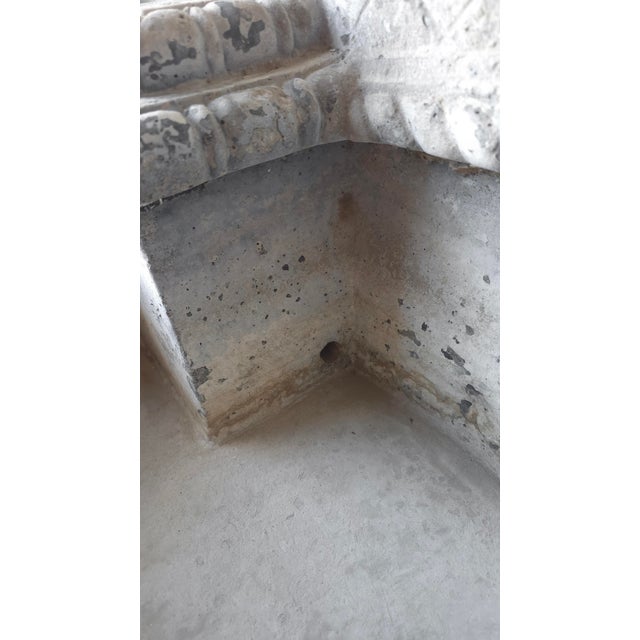 Aged Cast Stone Lions Head Wall Spitting Garden Fountain For Sale - Image 12 of 14