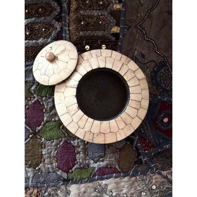 Mid-Century Modern Maitland-Smith Tessellated Bone Lidded Dish/Box For Sale - Image 3 of 7
