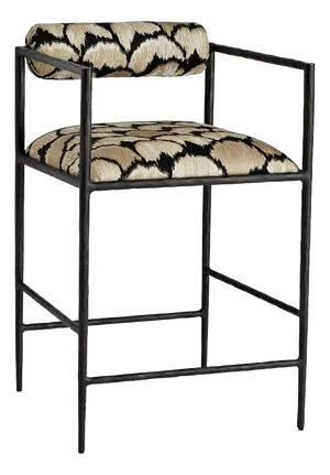 Arteriors Home Barbana Counter Stool Ocelot Embroidery
