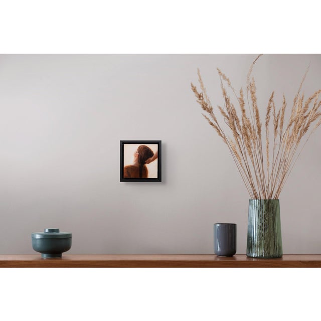 Early 21st Century And Then There Was Quiet by Ken Cunningham | Oil on cradled panel Portrait of a woman with braided hair. For Sale - Image 5 of 5