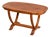 French Art Deco Oval Coffee Table With Reeded Trestle Base For Sale