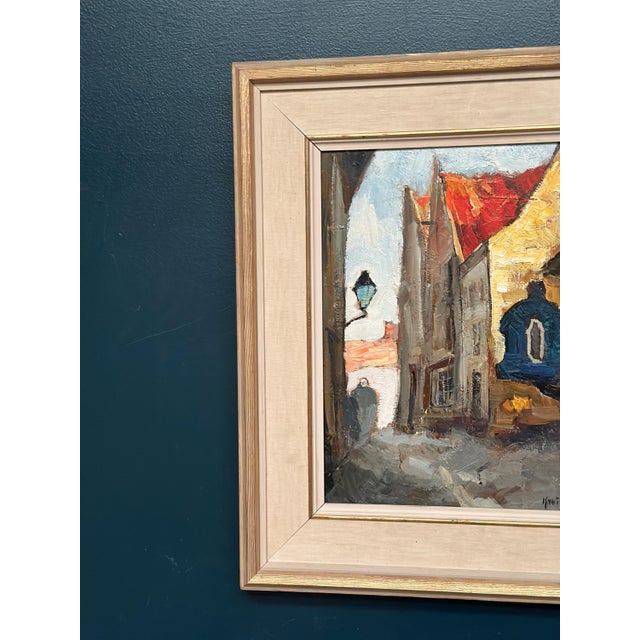 Original Swedish Oil on Panel – “Alley” by Knut Norman – Signed – Vintage & Framed – 59 × 46 cm (23.2" × 18.1") incl....