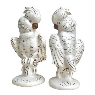 Mid-Century Modern Made in Japan Cockatoo Parrots - A Pair For Sale
