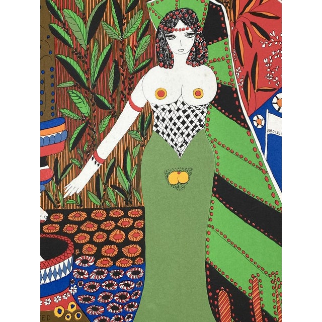 Dorothy Iannone, Merlin and the Lady Vivian, 1973, Color Lithograph For Sale - Image 4 of 14