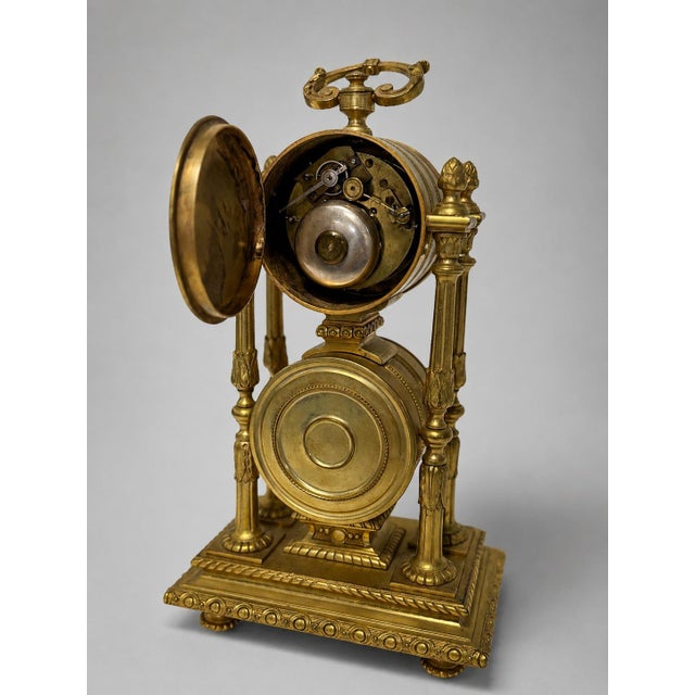 19th C. French Gilt Bronze Honoré Pons Médaille D’Or Clock and Aneroid Barometer For Sale - Image 4 of 10