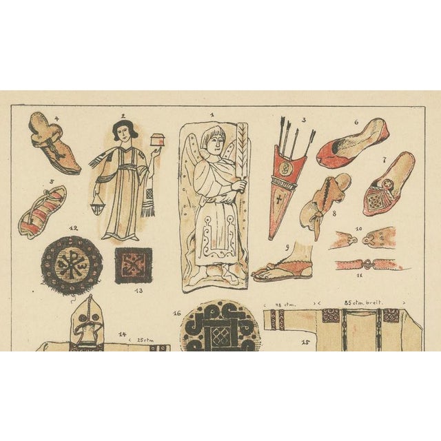 After Max Tilke, Coptic Costume and Textile Plate, 1880, Print For Sale - Image 5 of 10