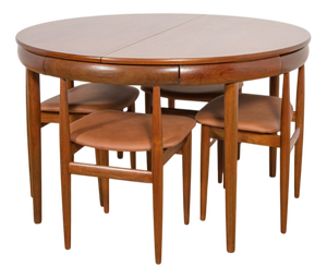 Mid-Century Modern Teak Dining Table and Chairs by Hans Olsen for Frem Røjle, Denmark, 1960s, Set of 5