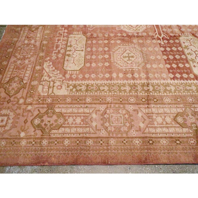 Mid 20th Century Galerie Shabab Collection Mid-20th Century Turkish Oushak Large Carpet For Sale - Image 5 of 7