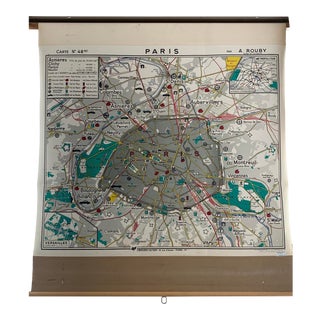 Vintage Paris Map For Sale