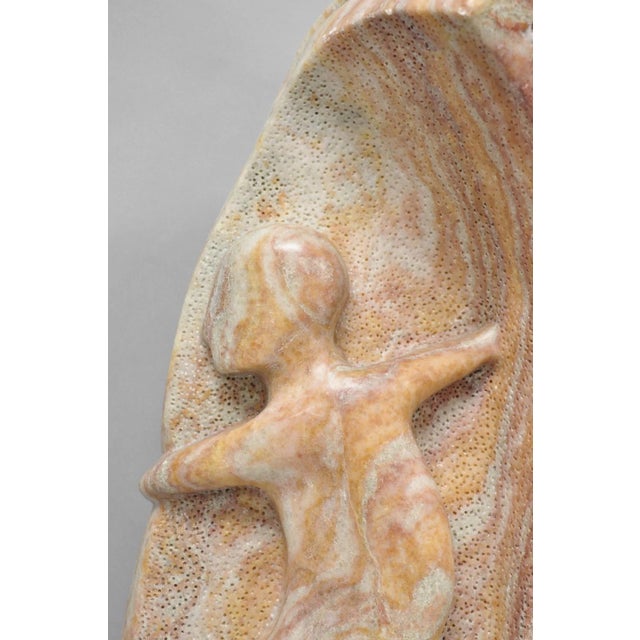 Pink Vintage Seymour Shuren Modern Pink Carved Marble Abstract Nude Figure Sculpture For Sale - Image 8 of 18