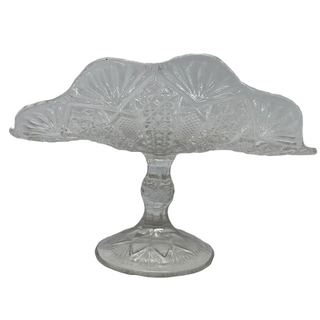 Late 19th Century American Pattern Pressed Glass Footed Banana Stand For Sale - Image 9 of 13