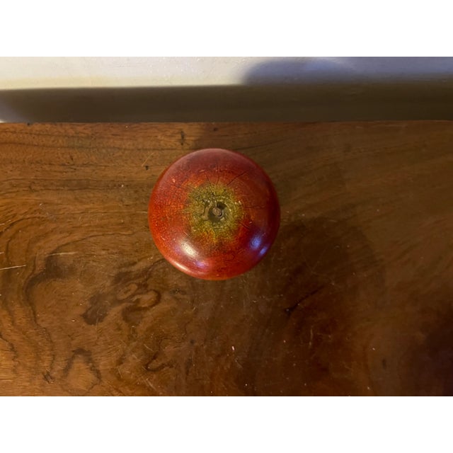 American Antique Early 20th Century Paint Decorated Carved Wood Apple Box For Sale - Image 3 of 12