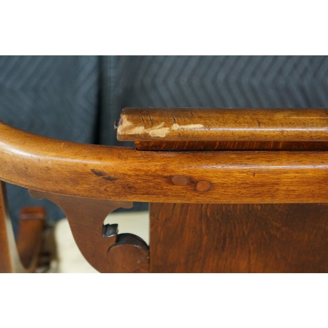 Antique 19th C. Mahogany Regency Empire Klismos Library Desk Gondola Arm Chair For Sale - Image 12 of 18