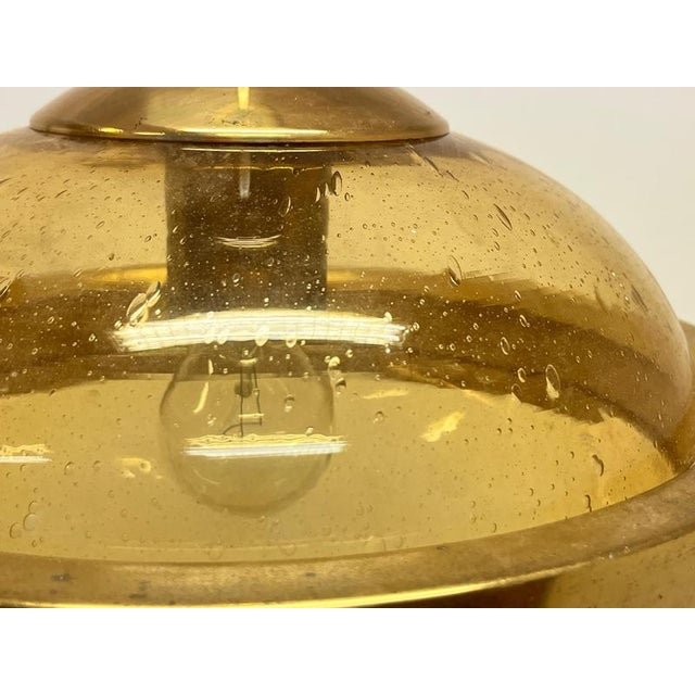 Mid-Century Space Age Brass and Glass UFO Pendant from Kamenicky Senov, 1970s For Sale - Image 4 of 9