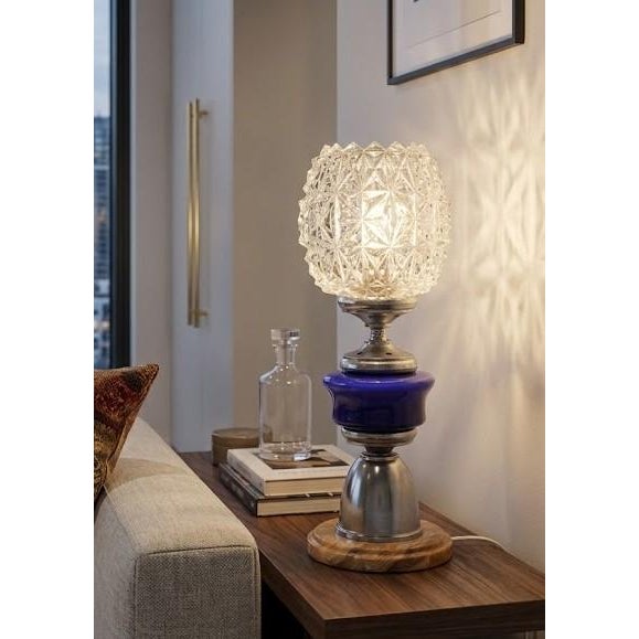 1950s Mid-Century Lamp Made of Glass, Onyx, and Marble For Sale - Image 10 of 15