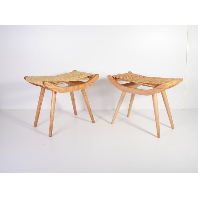 Set of Mid-Century Raffia Stools from Uluv, 1960s For Sale - Image 12 of 14