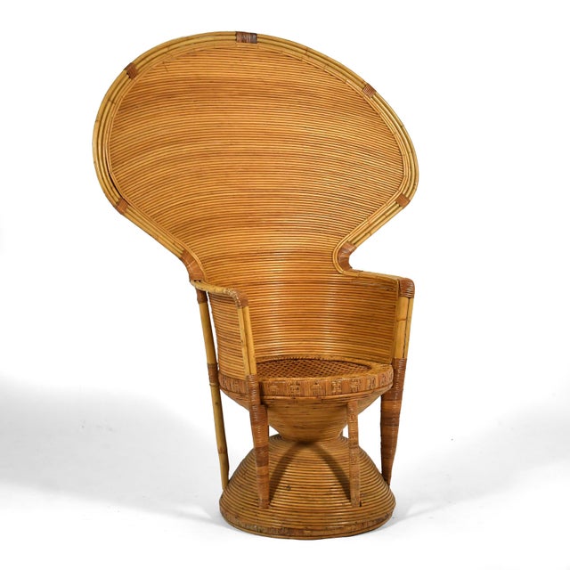 This large and visually arresting "Emperor" chair by Danny Ho Fong for Fong Brothers is a modernist take on the Classic...