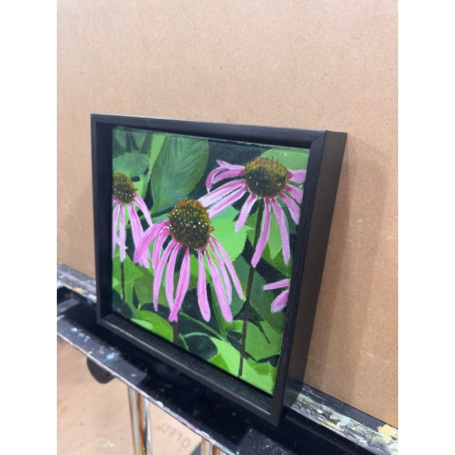 Contemporary Purple Cornflower by Kathleen Varadi, 2021 Acrylic on Canvas, Framed For Sale - Image 3 of 7
