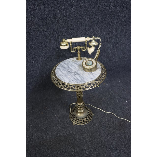 French Brass & Marble Telephone Table Chairish