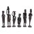 Carved Kenyan Ebony Village Figures, Set of Six, 1950-70 For Sale