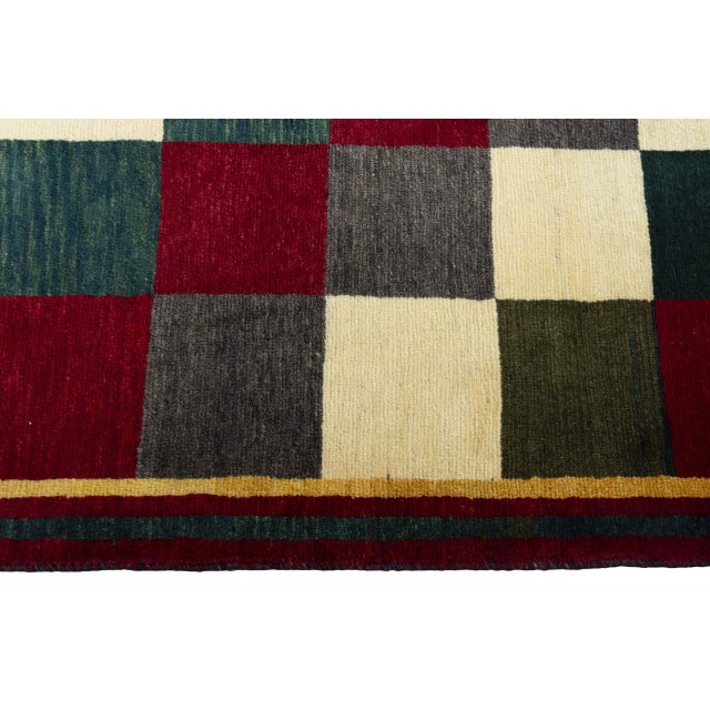 Textile Hand-Knotted Gabbeh Nomad Rug For Sale - Image 7 of 11