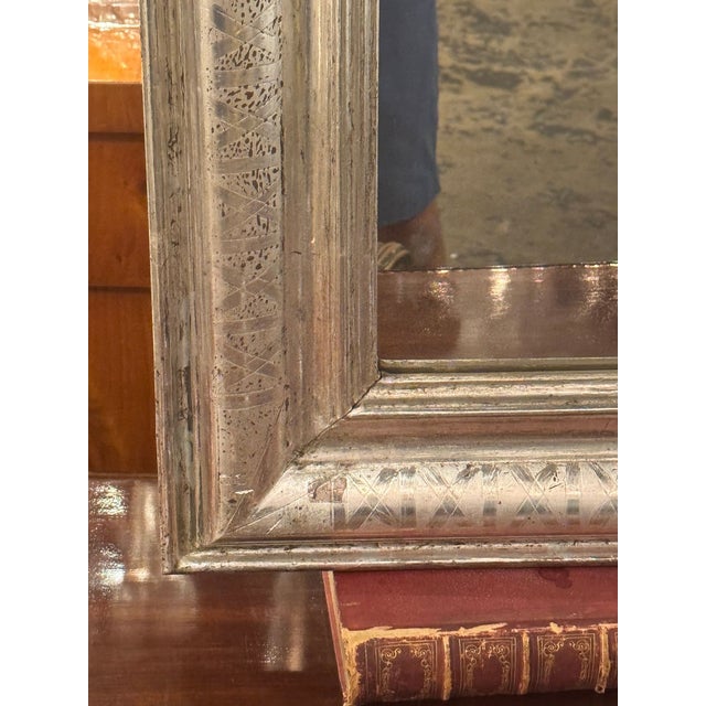 19th C. French Silver Louis Philippe Mirror For Sale - Image 4 of 8