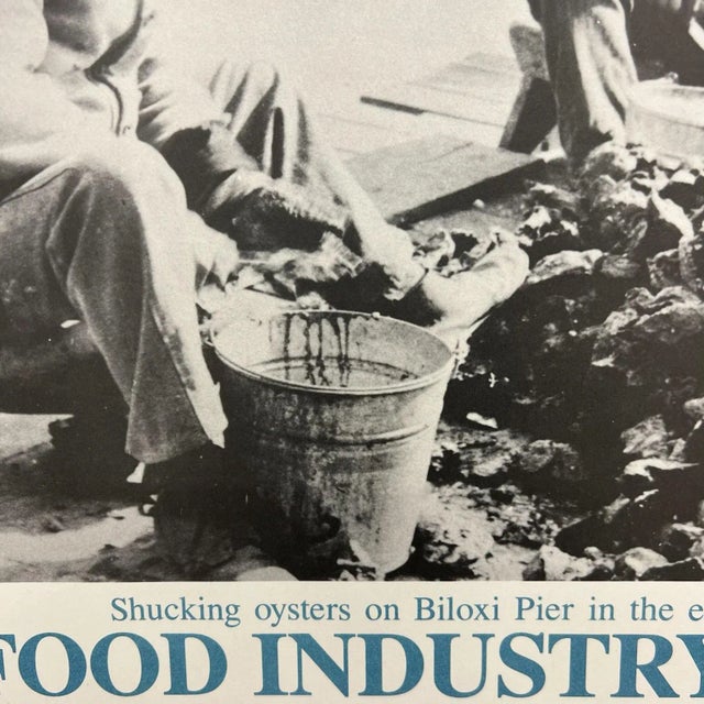 1930s Seafood Industry Museum Poster of Shucking Oysters For Sale - Image 4 of 8