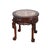 Chinese Deeply Carved Hardwood & Inset Marble Round Plant Stand 20thC Measures - 18.5"h x 21.25"diam