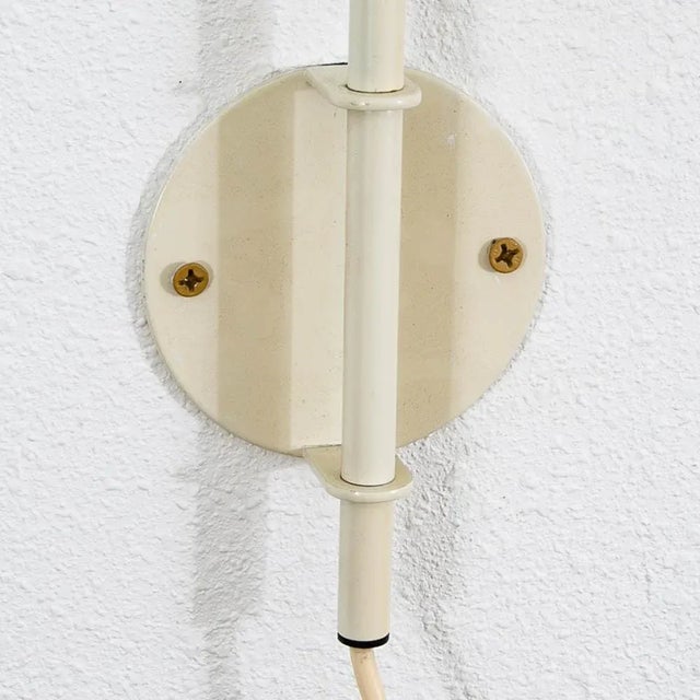 1960s Mid Century Modern Wall Sconce Lamp Le Klint White Metal Pleated Shade Denmark For Sale In Sacramento - Image 6 of 12