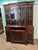 Early 20th Century Georgian Style Period Mahogany Inlaid Breakfront Bookcase with Secretary Desk with Key. 2 parts for...