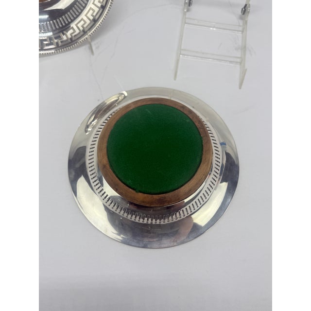 Silver 19th Century Old Sheffield Plate Regency Greek-Key Coasters - a Pair For Sale - Image 8 of 8