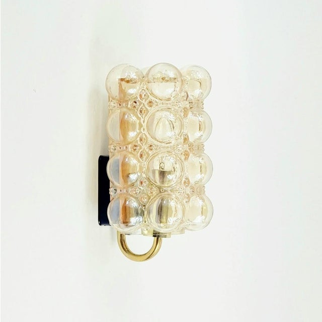 Mid-Century Modern Mid-Century Amber Bubble Glass Wall Light by Helena Tynell for Limburg, Germany, 1960s For Sale - Image 3 of 11